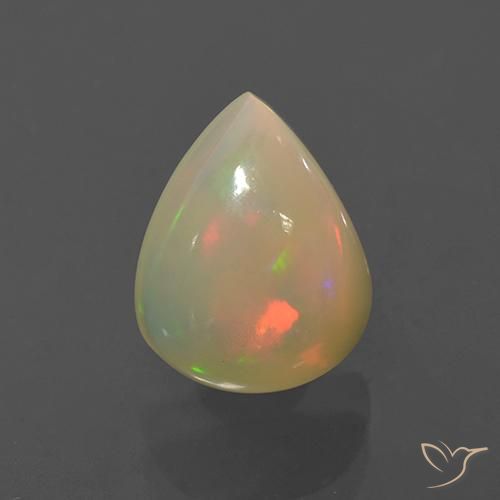 1.76ct Натуральный Многоцветный Опал, Форма груши, Полупрозрачный