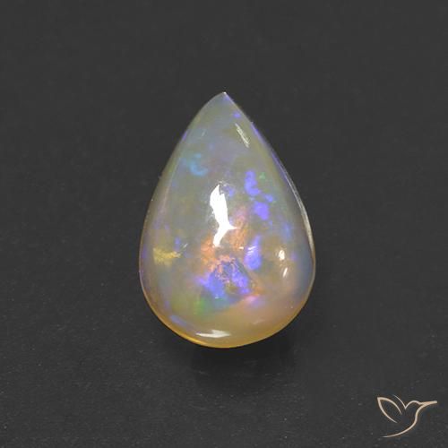 1.36ct Натуральный Многоцветный Опал, Форма груши, Прозрачный