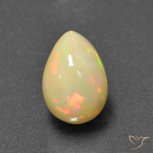 1.72ct Натуральный Многоцветный Опал, Форма груши, Полупрозрачный