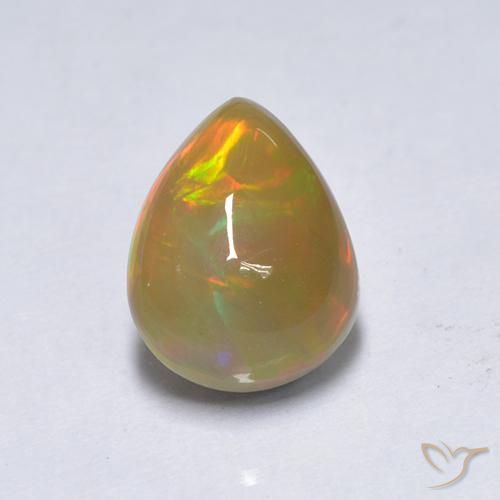 1.55ct Натуральный Многоцветный Опал, Форма груши, Полупрозрачный