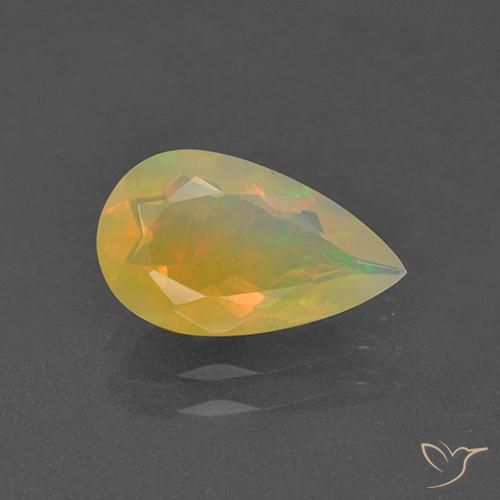 1.29ct Натуральный Многоцветный Опал, Форма груши, Прозрачный