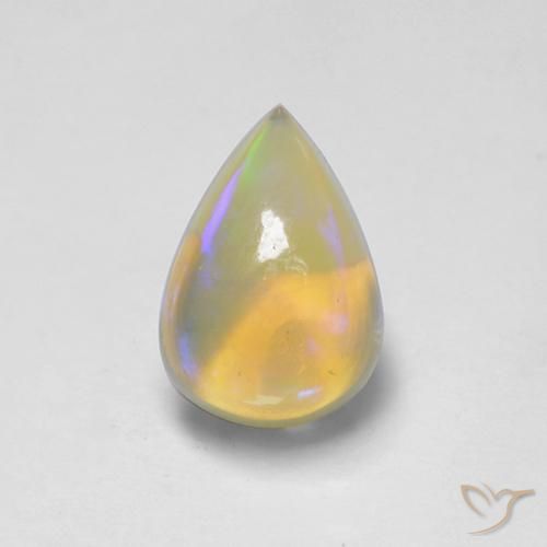 1.60ct Натуральный Многоцветный Опал, Форма груши, Прозрачный