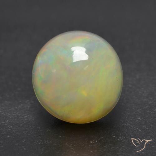 0.94ct Натуральный Многоцветный Опал, Круглый, Прозрачный