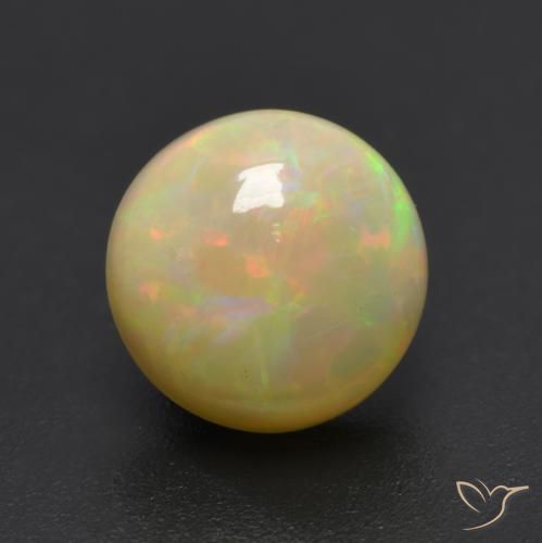 1.10ct Натуральный Многоцветный Опал, Круглый, Полупрозрачный
