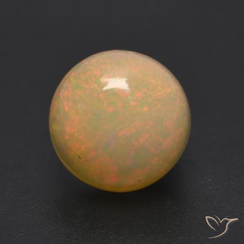 1.05ct Натуральный Многоцветный Опал, Круглый, Полупрозрачный