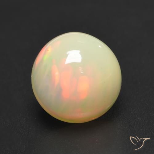 1.08ct Натуральный Многоцветный Опал, Круглый, Полупрозрачный