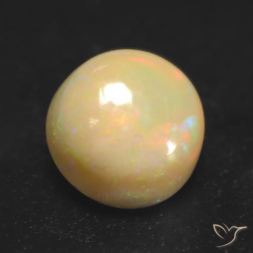 0.89ct Натуральный Многоцветный Опал, Круглый, Полупрозрачный