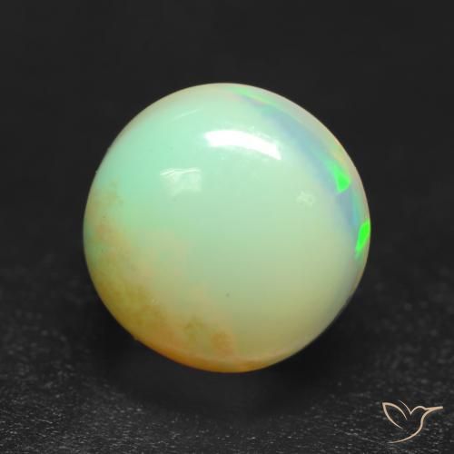 0.85ct Натуральный Многоцветный Опал, Круглый, Прозрачный
