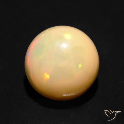 1.10ct Натуральный Многоцветный Опал, Круглый, Полупрозрачный