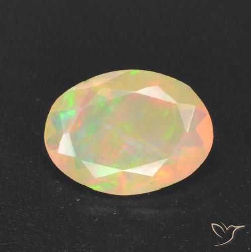 1.09ct Натуральный Многоцветный Опал, Овал, Полупрозрачный