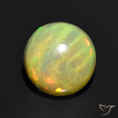0.85ct Натуральный Многоцветный Опал, Круглый, Полупрозрачный