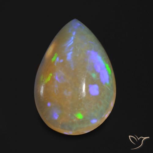 0.84ct Натуральный Многоцветный Опал, Форма груши, Прозрачный