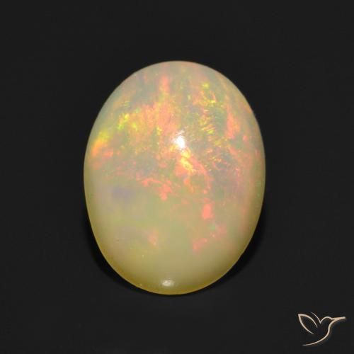 Натуральный Многоцветный Опал 1,01 карата Огранка Овал, Полупрозрачный