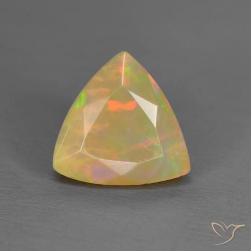 0.91ct Натуральный Многоцветный Опал, Триллион, Полупрозрачный