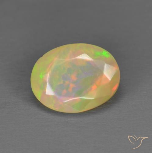 1.41ct Натуральный Многоцветный Опал, Овал, Полупрозрачный