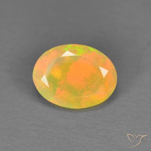 0.84ct Натуральный Многоцветный Опал, Овал, Полупрозрачный