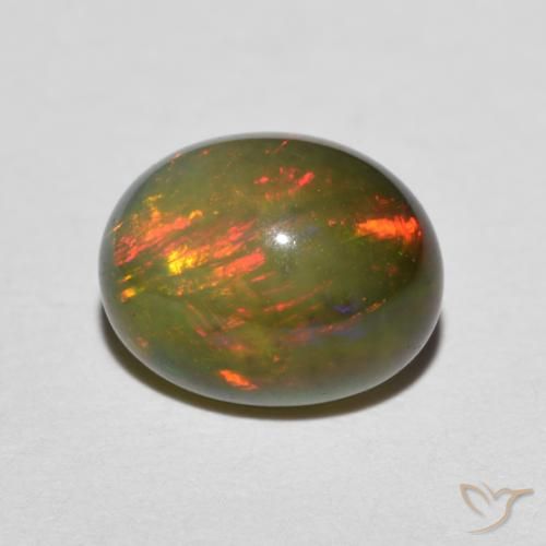 1.35ct Натуральный Многоцветный Опал, Овал, Полупрозрачный