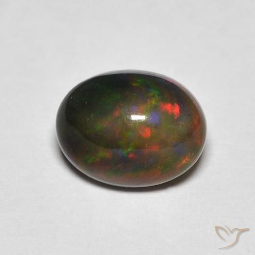 1.25ct Натуральный Многоцветный Опал, Овал, Непрозрачный