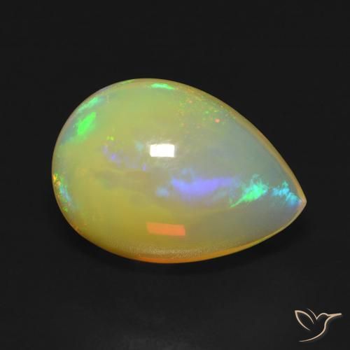 5.00ct Натуральный Многоцветный Опал, Форма груши, Прозрачный