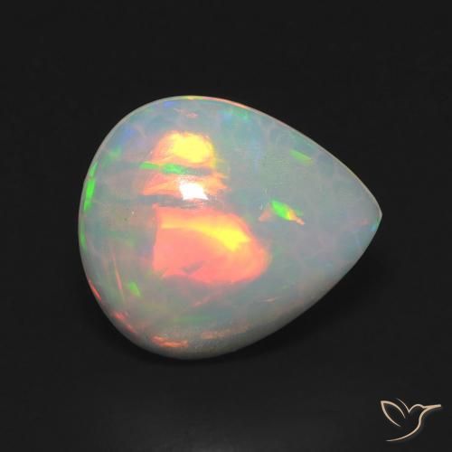2.47ct Натуральный Многоцветный Опал, Форма груши, Прозрачный