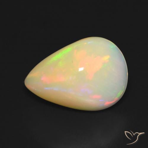 3.58ct Натуральный Многоцветный Опал, Форма груши, Полупрозрачный