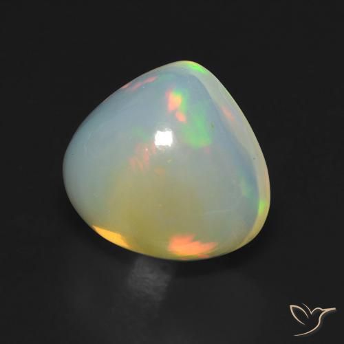 5.38ct Натуральный Многоцветный Опал, Форма груши, Прозрачный