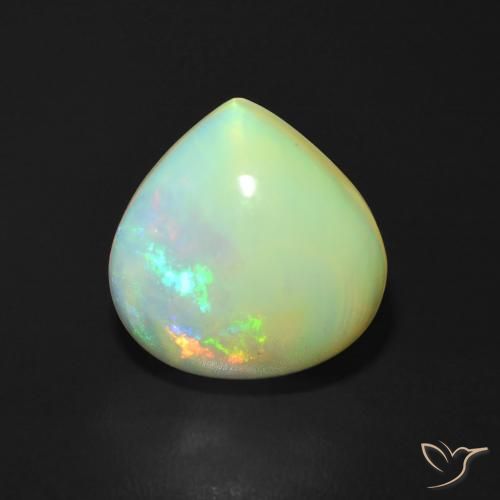 3.69ct Натуральный Многоцветный Опал, Форма груши, Полупрозрачный
