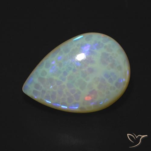 6.18ct Натуральный Многоцветный Опал, Форма груши, Прозрачный