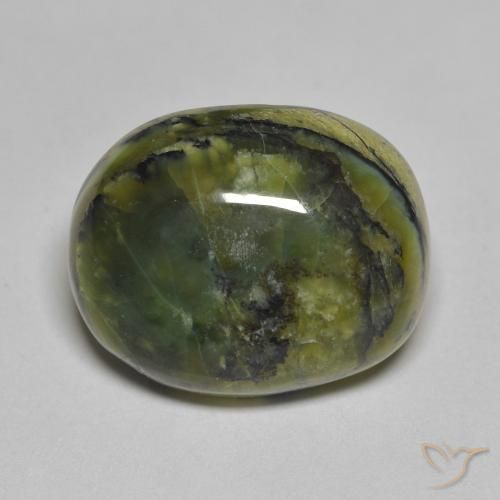 12.72ct Натуральный Травянисто-зелёный Опал, Овал, Непрозрачный