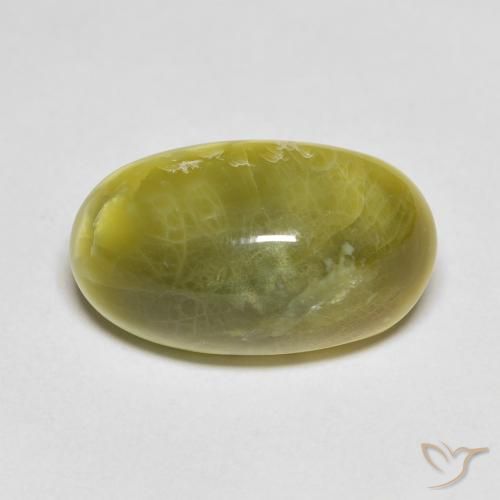 5.28ct Натуральный Желтовато-зеленый Опал, Овал, Непрозрачный