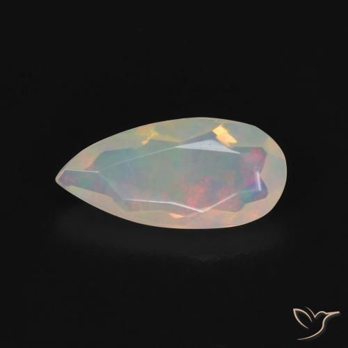 0.76ct Натуральный Многоцветный Опал, Форма груши, Прозрачный, Photo A