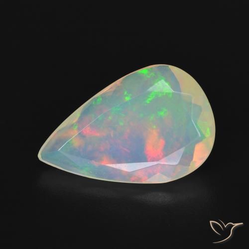 2.50ct Натуральный Многоцветный Опал, Форма груши, Прозрачный