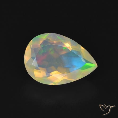1.43ct Натуральный Многоцветный Опал, Форма груши, Прозрачный
