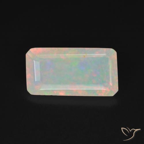 1.46ct Натуральный Многоцветный Опал, Изумрудная огранка, Прозрачный