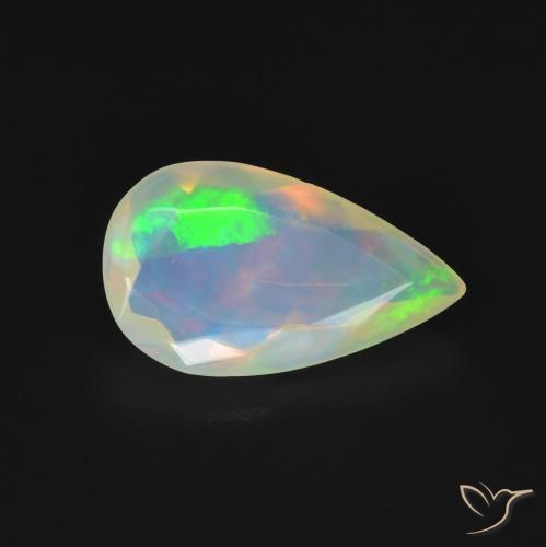 1.11ct Натуральный Многоцветный Опал, Форма груши, Прозрачный