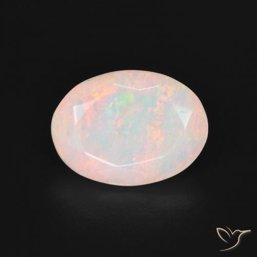 1.87ct Натуральный Многоцветный белый Опал, Овал, Полупрозрачный