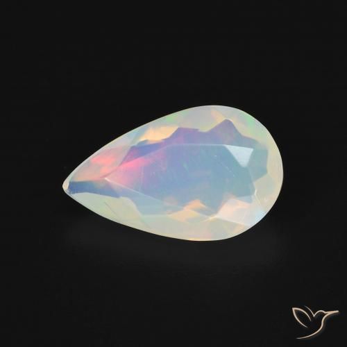 1.37ct Натуральный Многоцветный Опал, Форма груши, Прозрачный