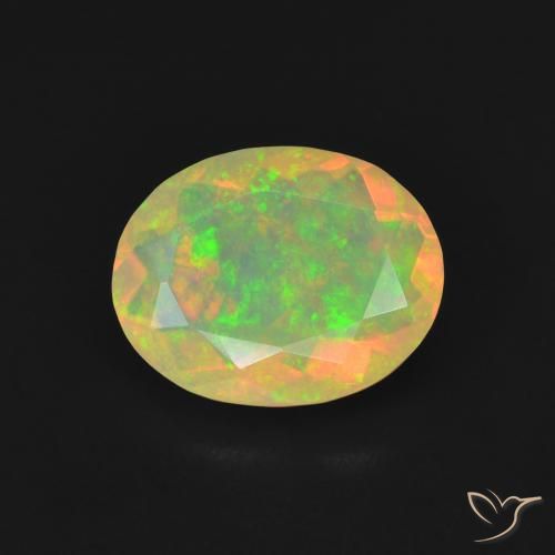 1.18ct Натуральный Многоцветный Опал, Овал, Прозрачный
