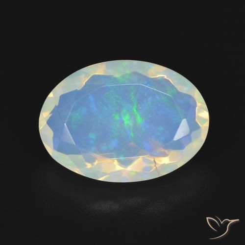 3.26ct Натуральный Голубовато-белый Опал, Овал, Прозрачный