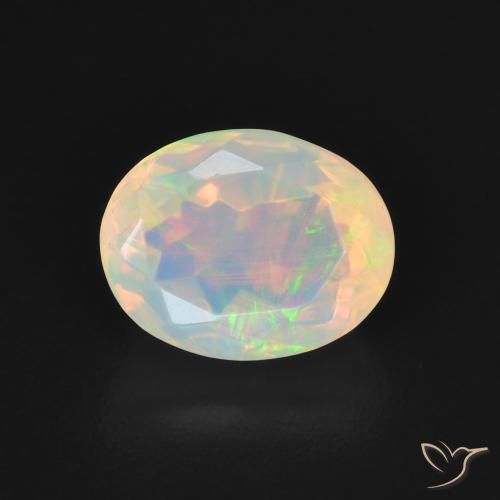 1.29ct Натуральный Многоцветный Опал, Овал, Прозрачный
