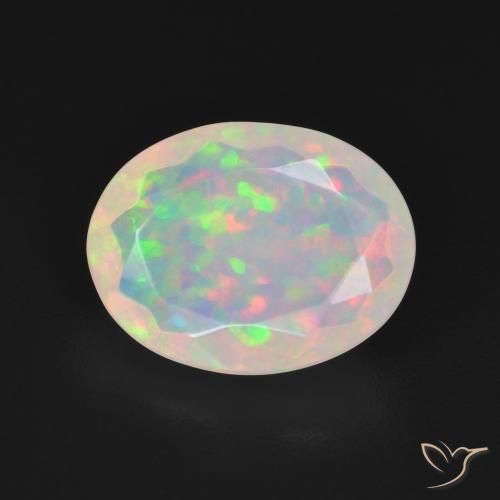 2.96ct Натуральный Многоцветный белый Опал, Овал, Прозрачный