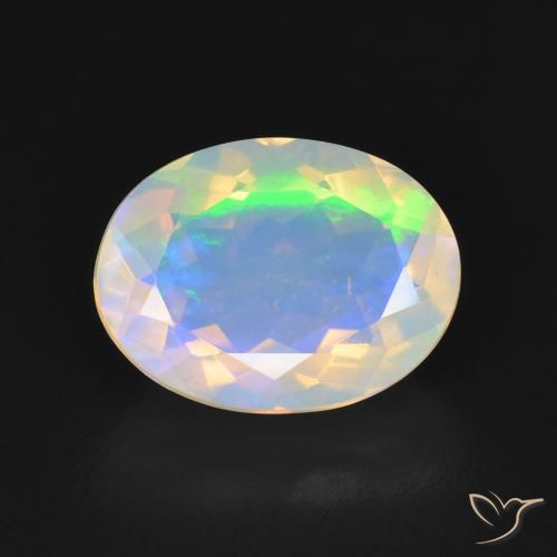 2.17ct Натуральный Голубовато-белый Опал, Овал, Прозрачный