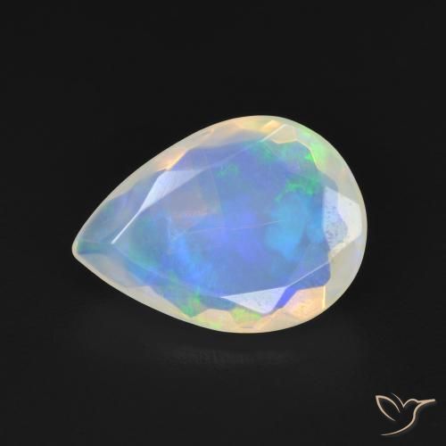 1.93ct Натуральный Голубовато-белый Опал, Форма груши, Прозрачный
