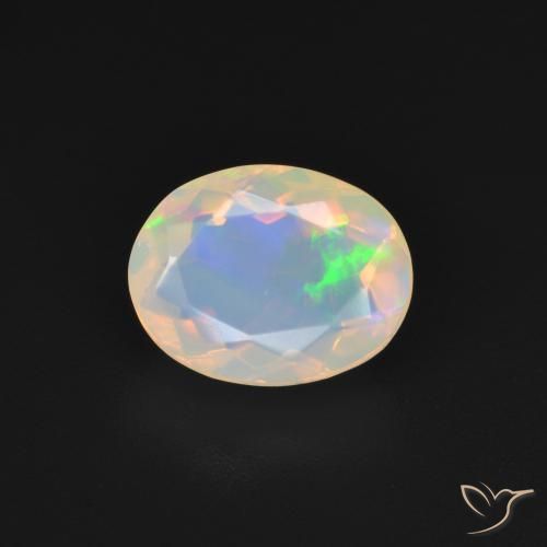 1.75ct Натуральный Многоцветный белый Опал, Овал, Прозрачный