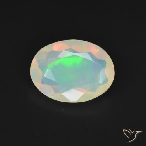 1.69ct Натуральный Многоцветный белый Опал, Овал, Прозрачный