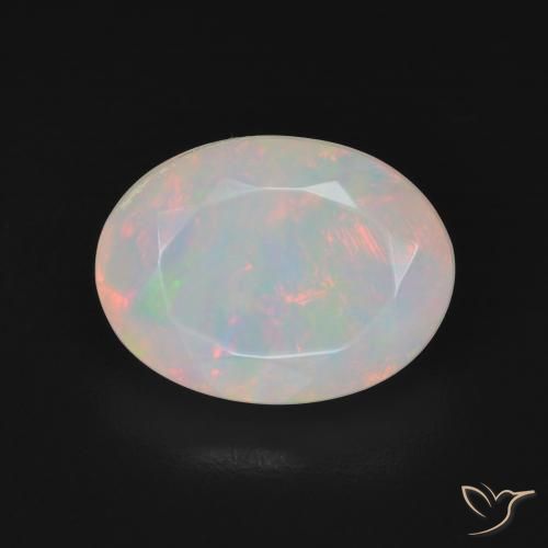 2.96ct Натуральный Многоцветный белый Опал, Овал, Полупрозрачный