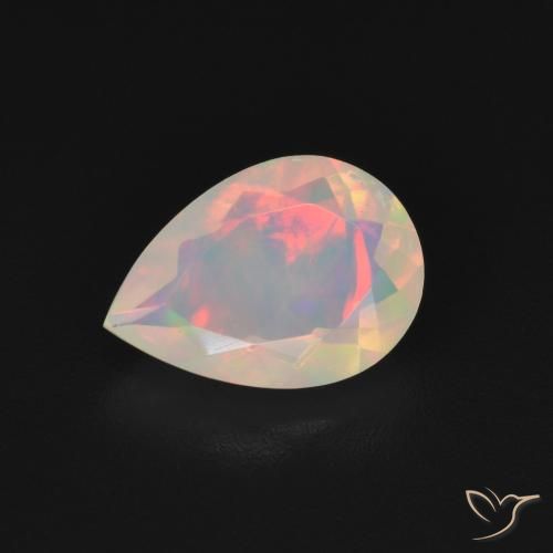 1.23ct Натуральный Многоцветный Опал, Форма груши, Прозрачный