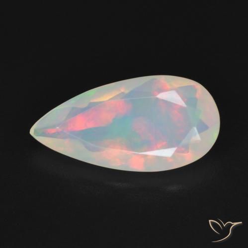 1.18ct Натуральный Многоцветный Опал, Форма груши, Прозрачный