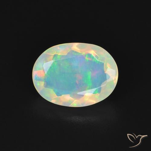 0.99ct Натуральный Многоцветный Опал, Овал, Прозрачный