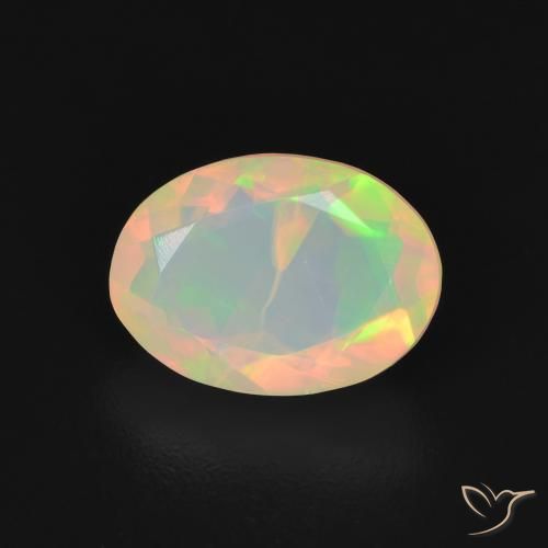 1.29ct Натуральный Многоцветный Опал, Овал, Прозрачный